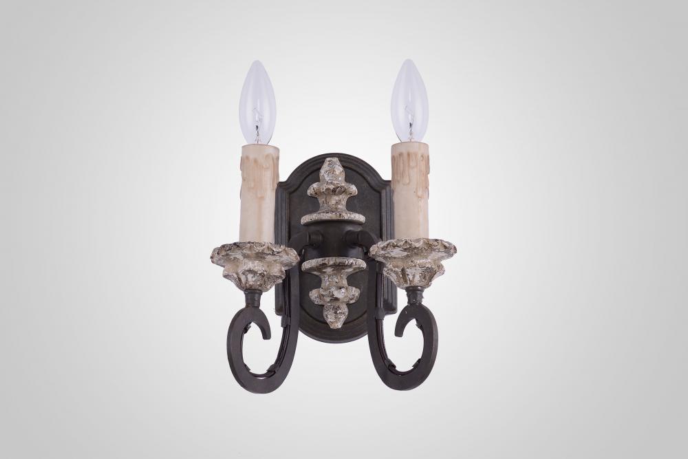 Klarissa double Sconce w/ dark gray finish