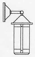 Arroyo Craftsman BB-7LWGW-BK - 7" berkeley long body wall mount - wet rated