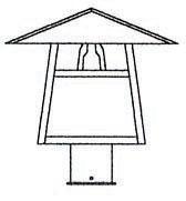 Arroyo Craftsman CP-12HGW-BK - 12" carmel post mount with hillcrest overlay