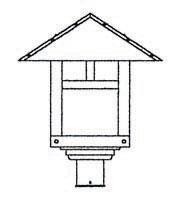 Arroyo Craftsman EP-16HFGW-BK - 16" evergreen post mount with hummingbird filigree