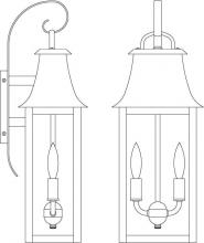 Arroyo Craftsman ORB-8CS-RC - 8" orpington wall mount