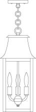 Arroyo Craftsman ORH-8CLR-AB - 8" orpington pendant