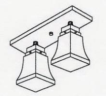 Arroyo Craftsman RCM-2-AB - ruskin 2 light ceiling mount