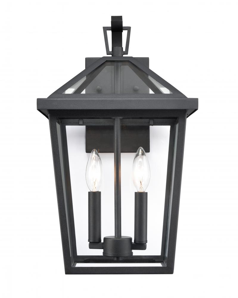 Mensun 2-Light Outdoor Wall Sconce Textured Black