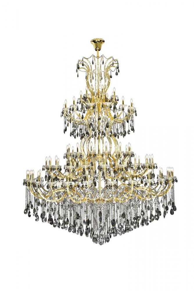 Maria Theresa 84 light Gold Chandelier with Silver Shade tear drop crystalsSilver Shade