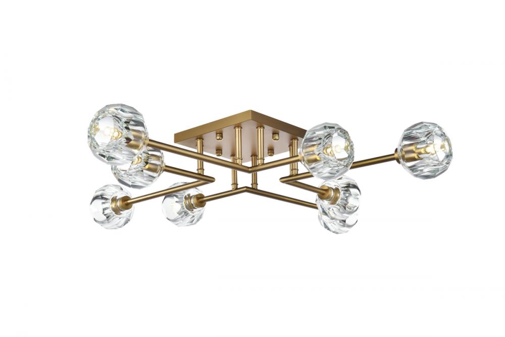 Eren Flush Mount L31" W31" H5.5" L8 Satin Gold