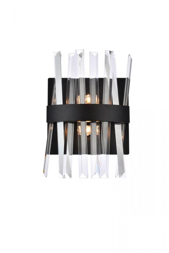 Serephina 8 Inch Crystal Bath Sconce in Black