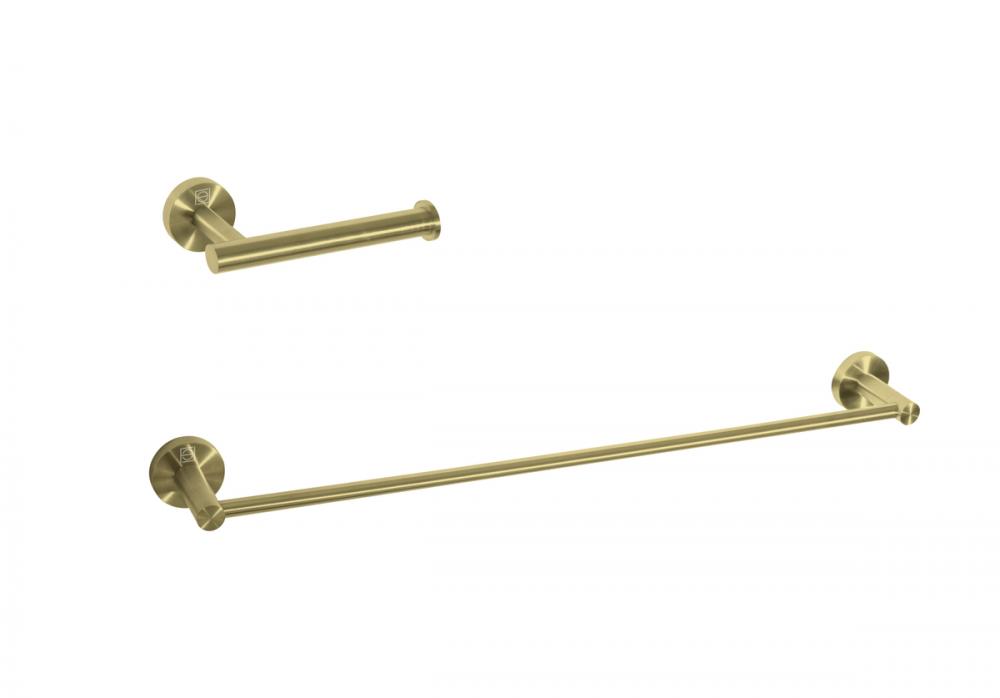 Alma 2-Piece Bathroom Hardware Set in Brushed Gold