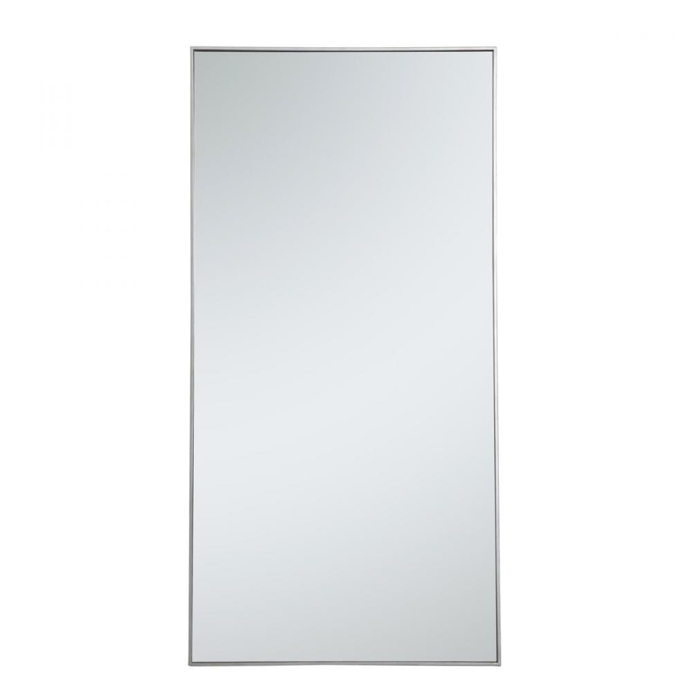 Metal frame rectangle mirror 36 inch in silver