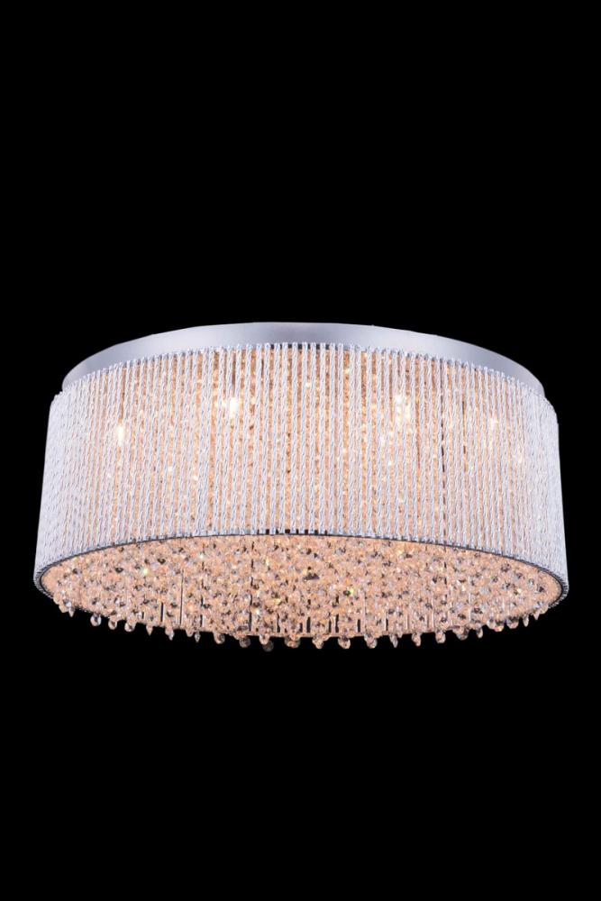 Influx 14 Light Chrome Flush Mount Clear Royal Cut Crystal