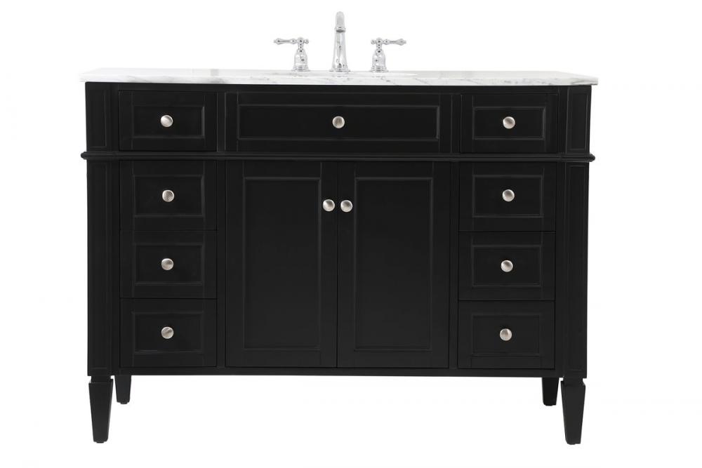 48 Inch Single Bathroom Vanity in Black