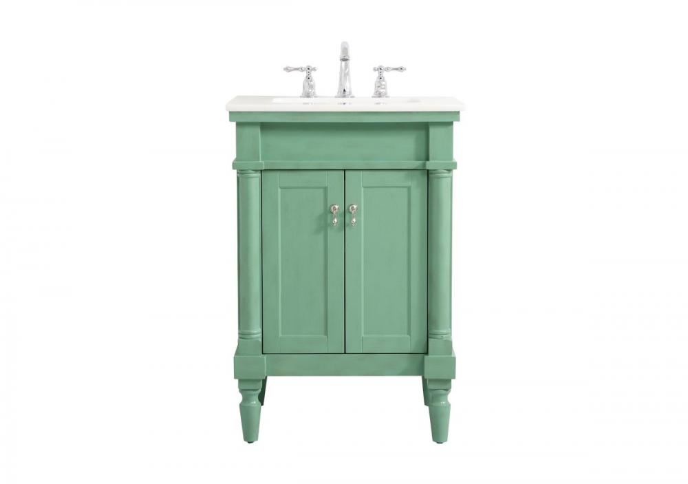 24 inch Single bathroom vanity in vintage mint