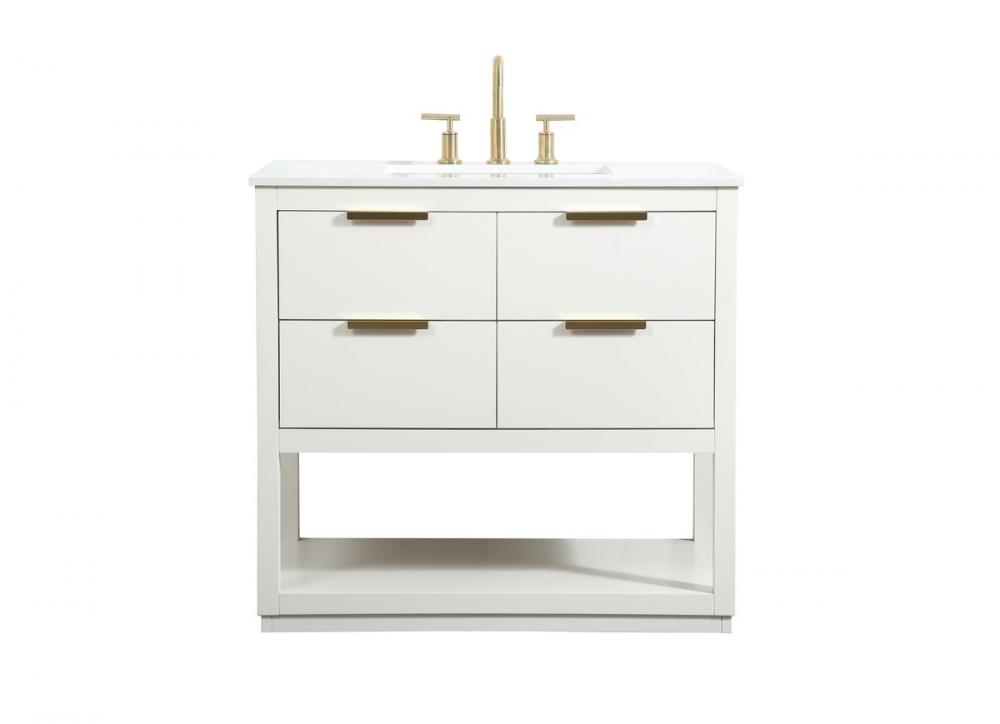 36 Inch Single Bathroom Vanity in White