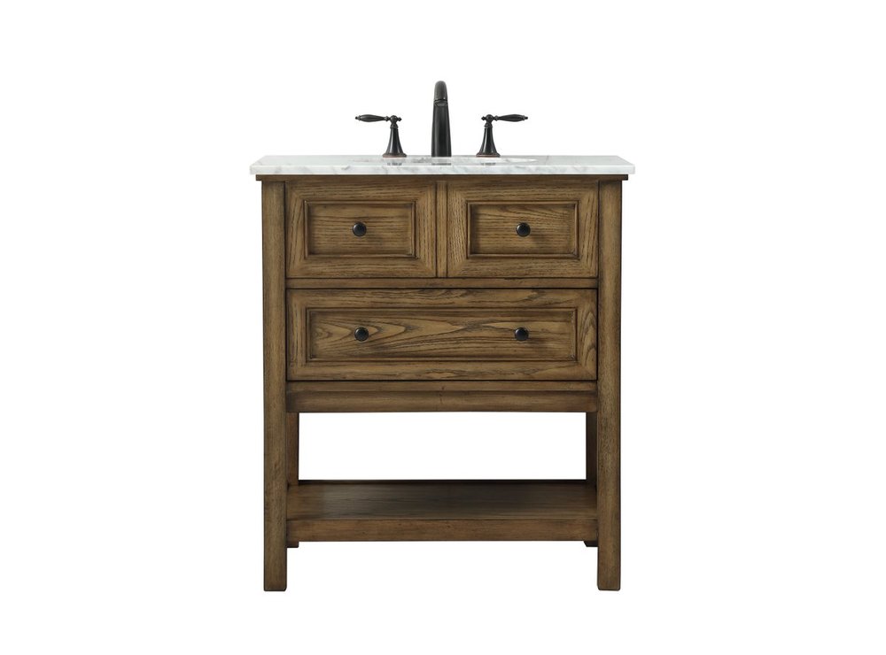 30 inch Single bathroom vanity in driftwood