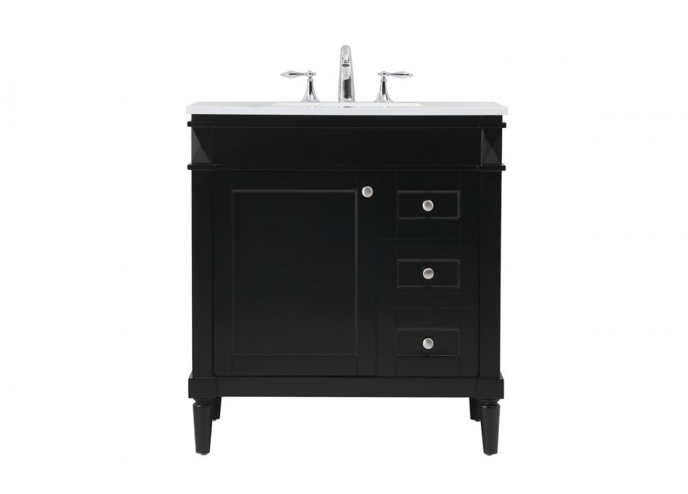 32 inch Single bathroom vanity in black