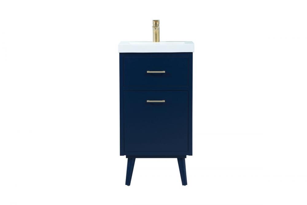 18 Inch Bathroom Vanity in Blue