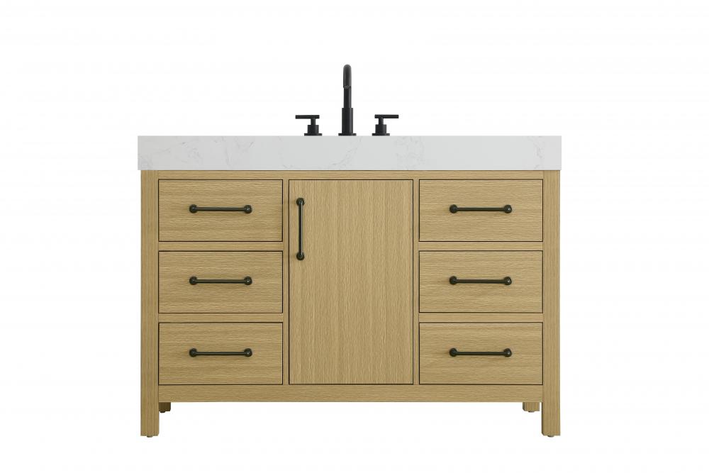 48 inch Single Bathroom Vanity In Honey Brown