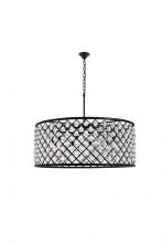 Elegant 1213G43MB/RC - Madison 10 Light Matte Black Chandelier Clear Royal Cut Crystal