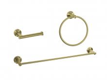 Elegant HWB-11S3RBGD - Alma 3-Piece Bathroom Hardware Set in Brushed Gold