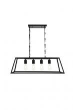 Elegant LD4061D32BK - Resolute 4 light black Pendant