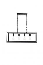 Elegant LD4063D32BK - Resolute 4 light black Pendant