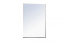 Elegant MR4079S - Metal frame Rectangle Mirror 28 inch Silver