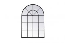 Elegant MR613653BK - Metal windowpane mirror 36 inch x 53 inch in Black