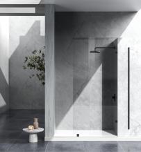 Elegant SD155-3578MBK - Fixed Frameless Shower Door 35x78 Matte Black