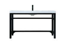 Elegant VF14554BK - 54 Inch Ada Compliant Single Bathroom Metal Vanity in Black