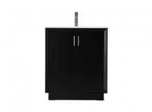 Elegant VF19630BK - 30 Inch SIngle Bathroom Vanity In Black