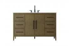 Elegant VF29354MCB - 54 Inch Single Bathroom Vanity In Chestnut Brown