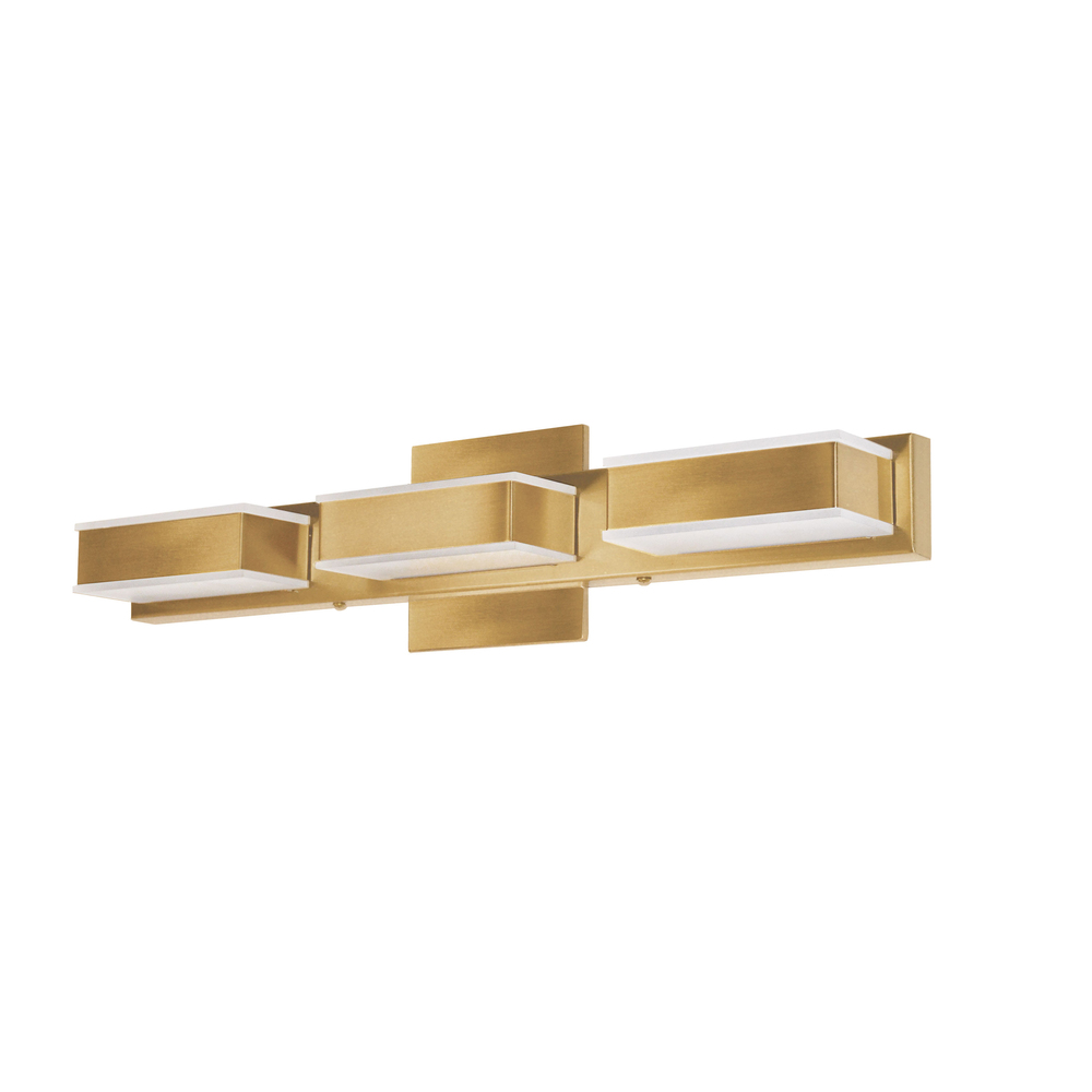 3 Light LED Wall Vanity Gold Finish