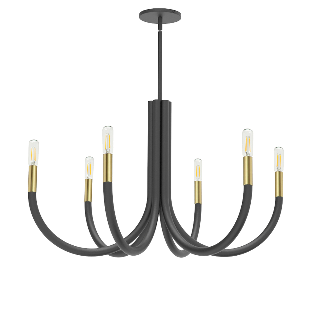 6LT Incandescent Chandelier, MB & AGB