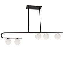 Dainolite ATL-445HP-MB - 5 Light Halogen Matte Black Horizontal Pendant w/ White Glass