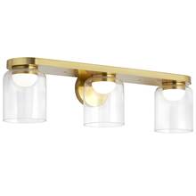 Dainolite NAD-1930LEDW-AGB - 10W LED Nadine Vanity Aged Brass w/ Clear Glass