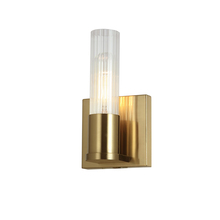 Dainolite TBE-41W-AGB - 1LT Incand Wall Sconce,  AGB w/ CLR Fluted Glass