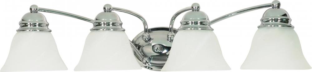 Empire - 4 Light 29" Vanity with Alabaster Glass - Polished Chrome Finish