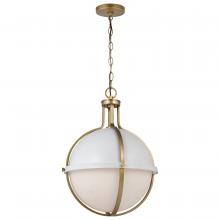 Nuvo 60/7665 - Lincoln; 1 Light Large Pendant; Medium Base; 60 Watt; Matte White Finish; White Opal Glass