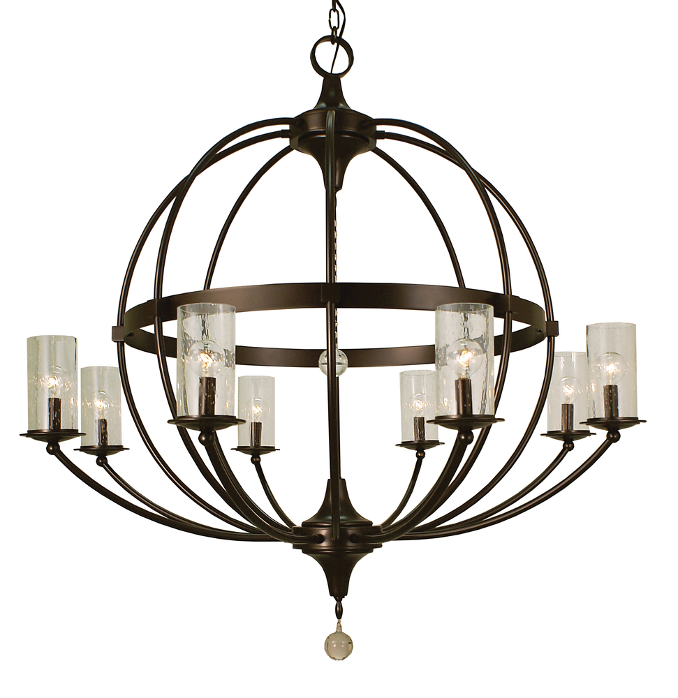 8-Light Brushed Nickel Compass Foyer Chandelier