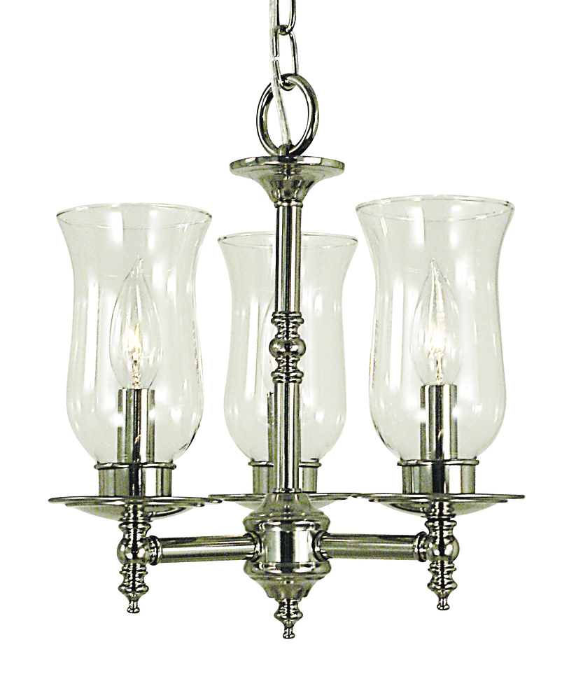 3-Light Antique Brass Sheraton Mini Chandelier