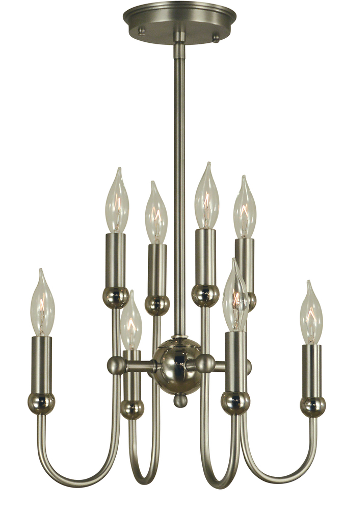 8-Light Antique Brass/Matte Black Nicole Chandelier