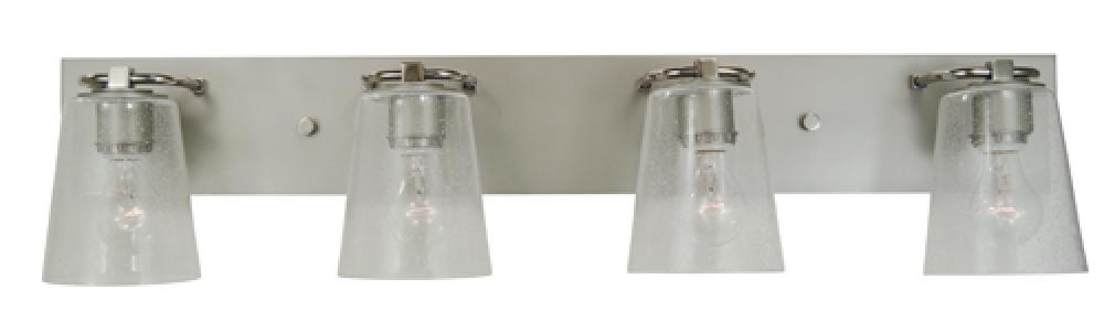 4-Light Satin Pewter/Polished Nickel/Clear Seedy Glass Mercer Bath Sconce