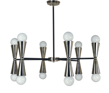 Framburg 3036 BN/MBLACK - 12-Light Brushed Nickel/Matte Black Equinox Chandelier