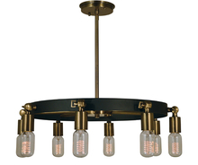 Framburg 4889 AB/MBLACK - 8-Light Antique Brass/Matte Black Felix Chandelier