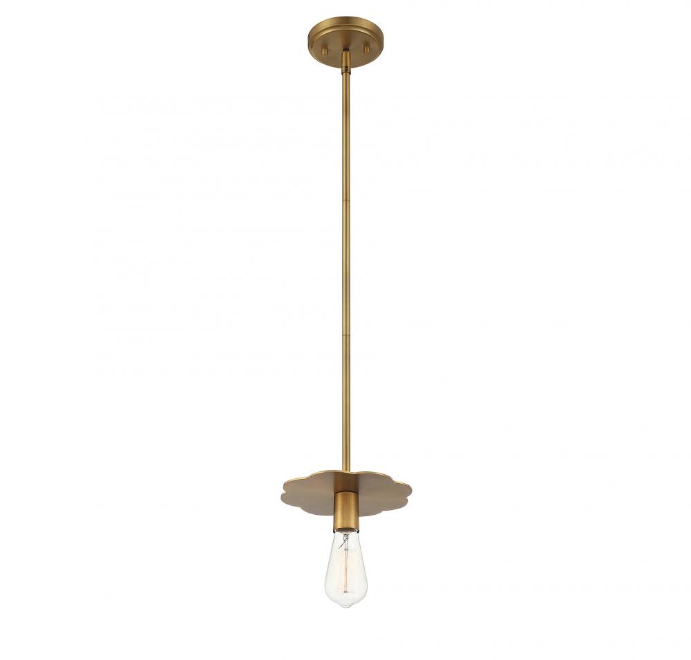 1-Light Mini Pendant in Natural Brass