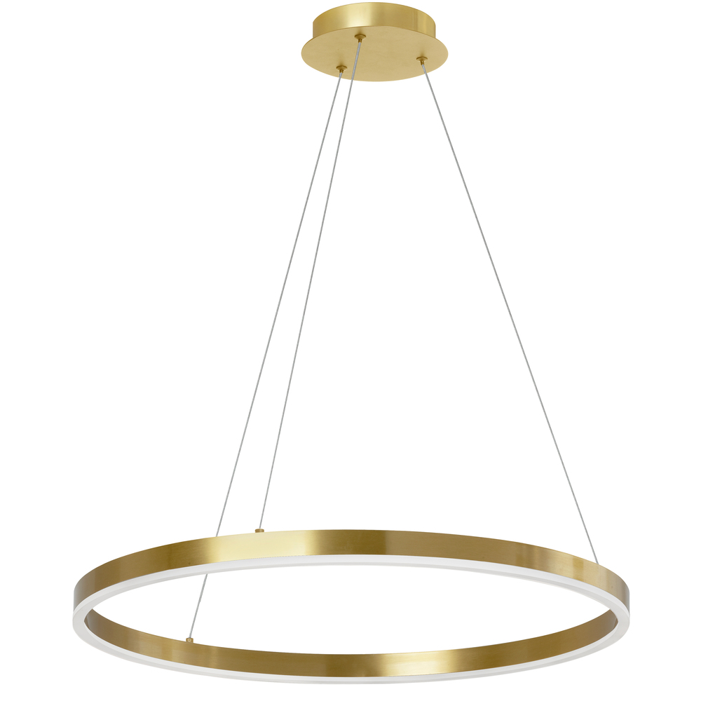 34W Chandelier, Aged Brass with White Acrylic Diffuser