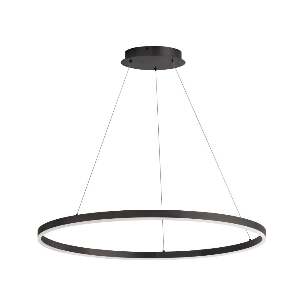 63W Colour Changing Temperature Chandelier, Matte Black with White Acrylic Diffuser