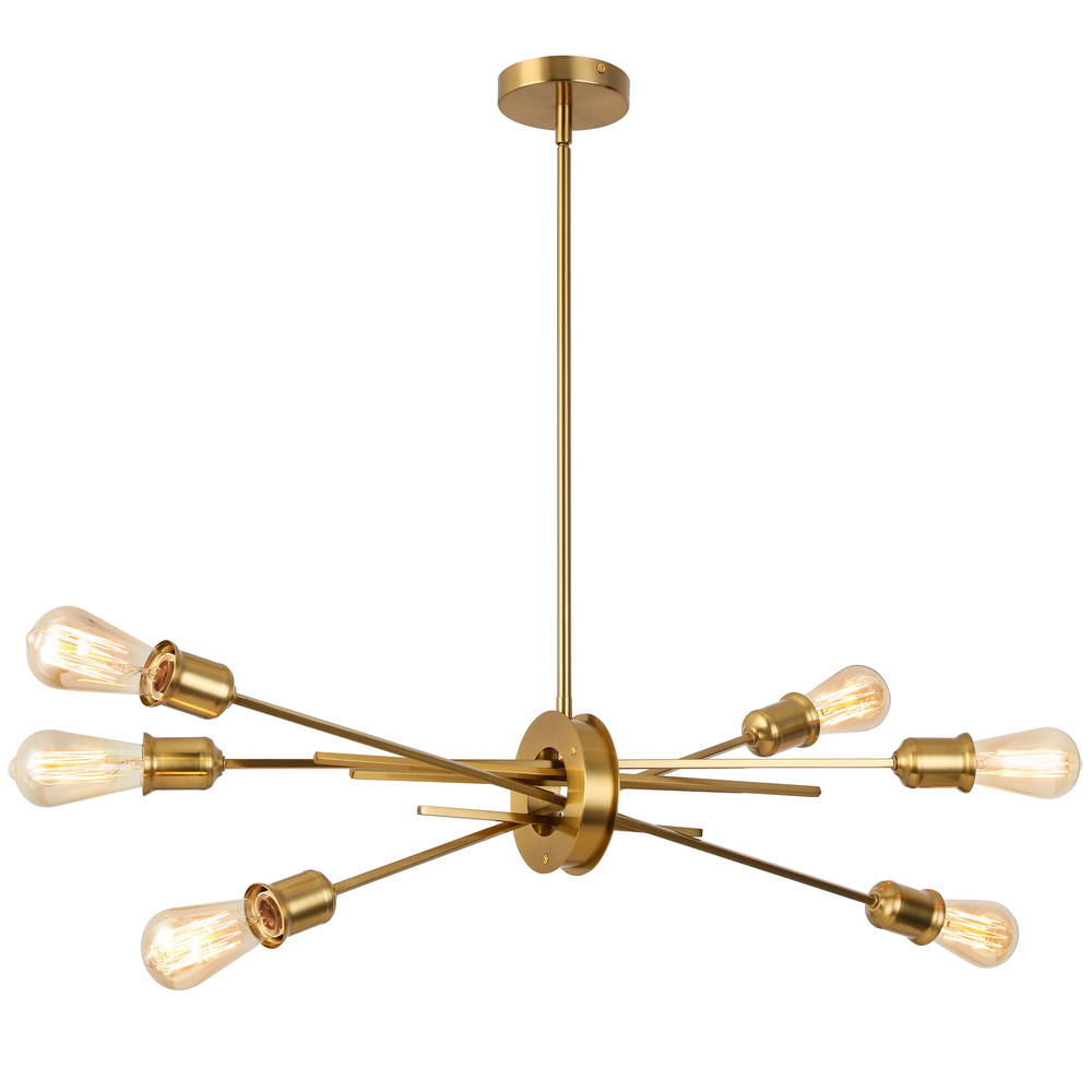 6 Light Incandescent Horizontal Pendant Aged Brass