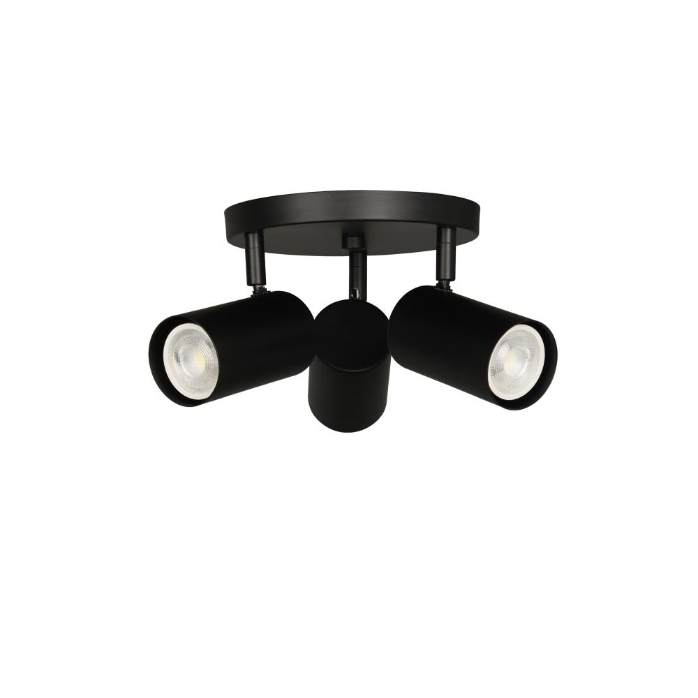 3 Light Spot Light in Matte Black