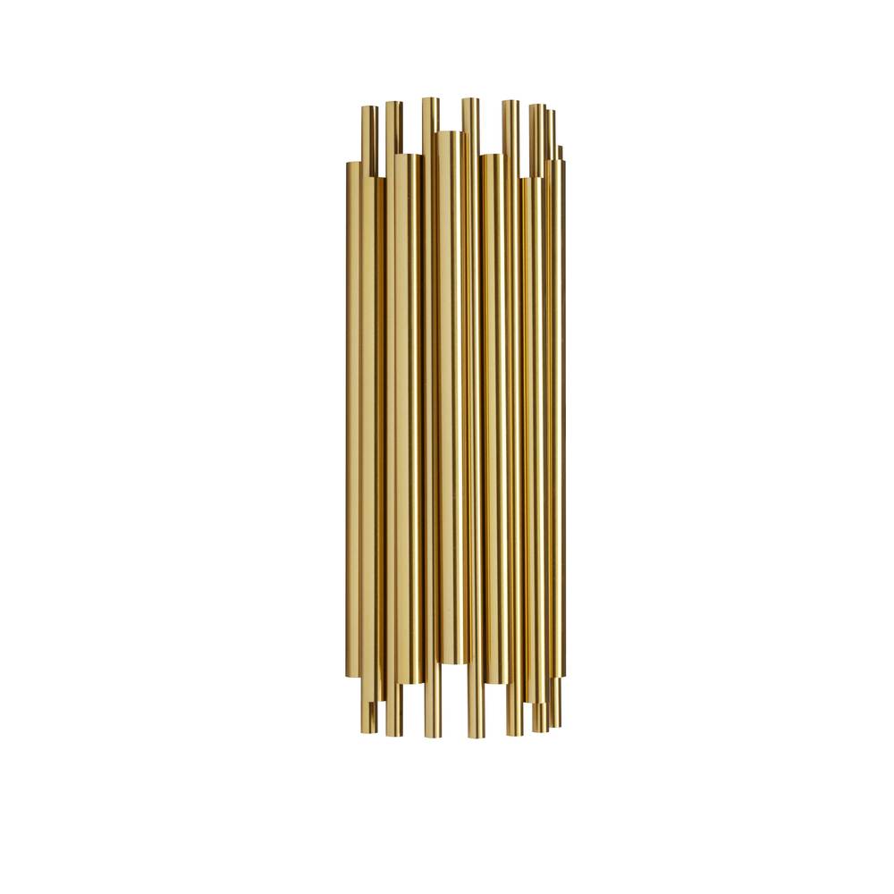 2 Light Halogen Wall Lamp, Aged Brass